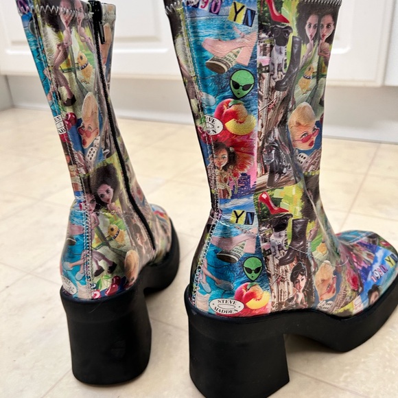 Steve Madden Multicolor Graphic Heeled Boots - Picture 3 of 6